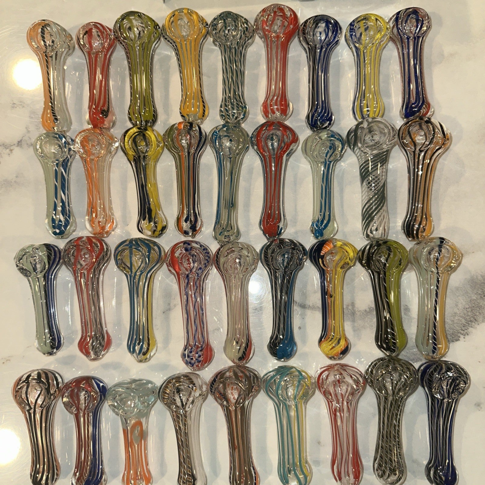 😎5 PCS 3.5” 🧡TOBACCO SMOKING PIPE ASSORTED GLASS HAND PIPES 💚 RANDOM $4 Each